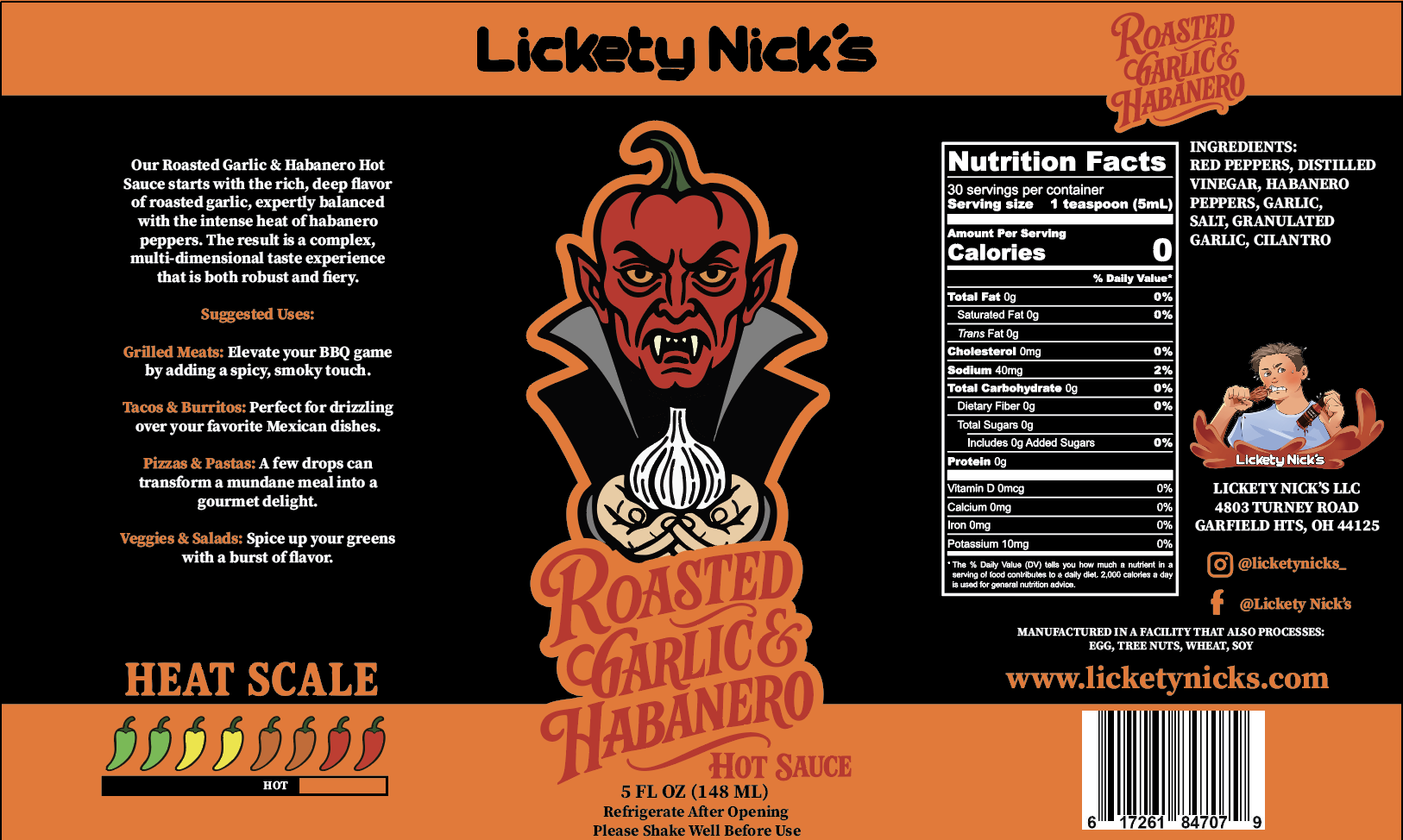 Roasted Garlic & Habanero Hot Sauce