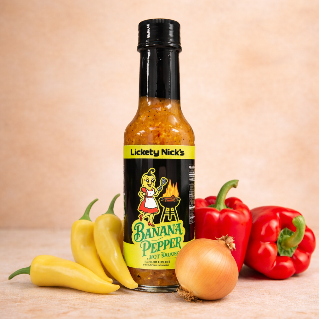 Banana Pepper Sauce - Bright tangy banana pepper flavor with a smooth, mellow kick.