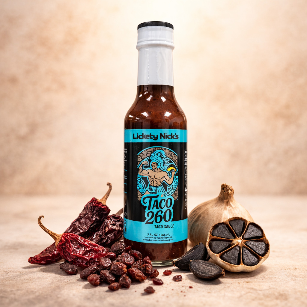 Taco 260, Smoky Morita heat with raisin sweetness and black garlic depth