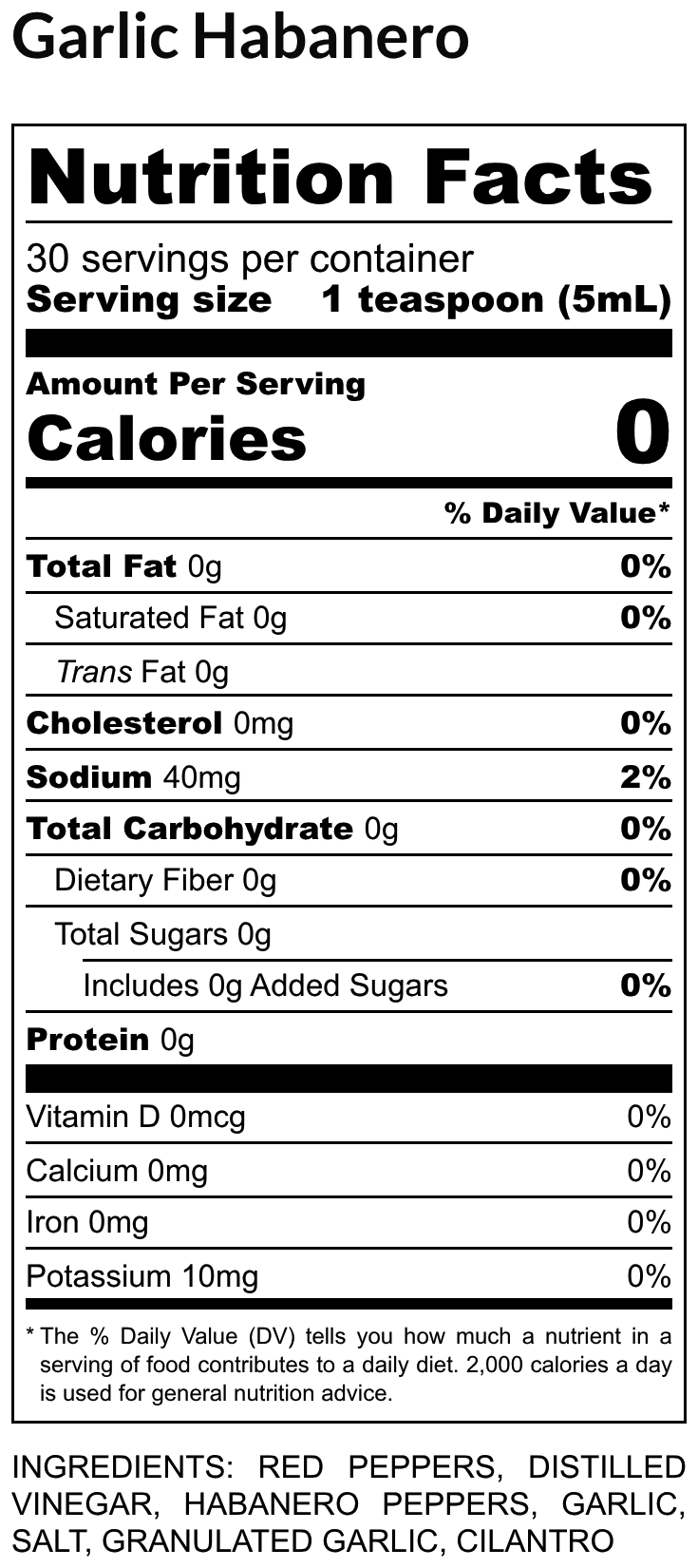 Roasted Garlic & Habanero Hot Sauce